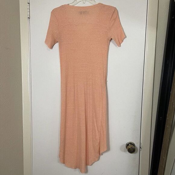 Free People FP beach button down pink peach ribbed dress size Small - Picture 4 of 6